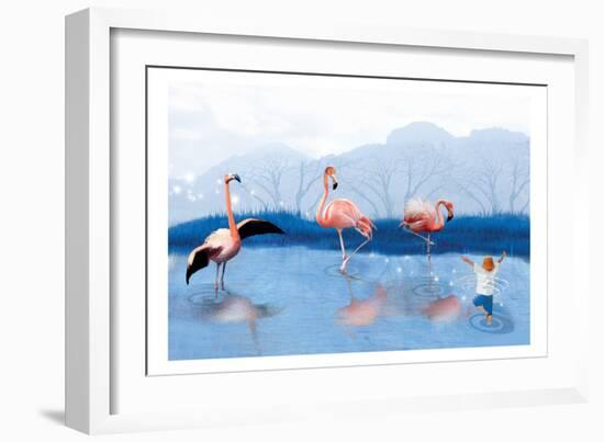 Flamingo Lesson-Nancy Tillman-Framed Premium Giclee Print