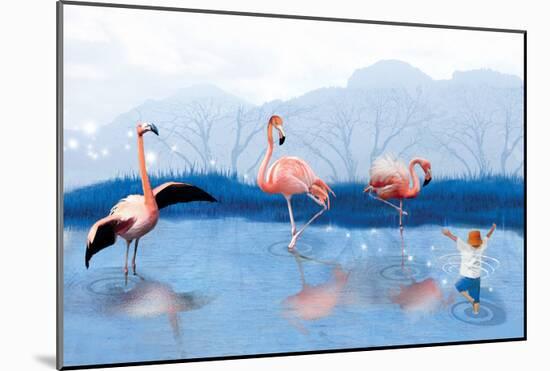 Flamingo Lesson-Nancy Tillman-Mounted Premium Giclee Print
