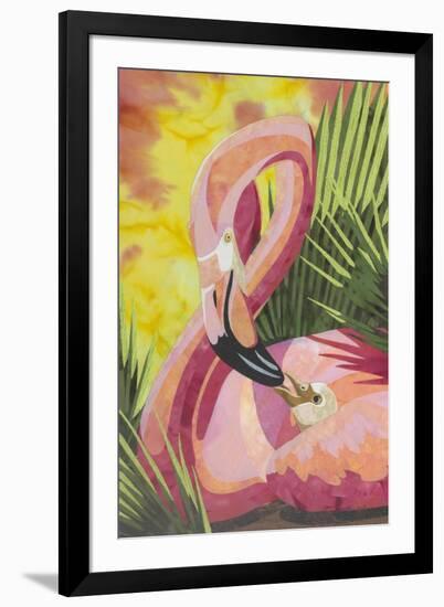 Flamingo Mom-Kestrel Michaud-Framed Giclee Print