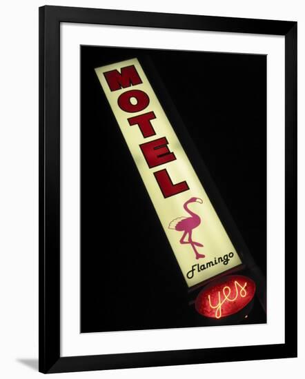 Flamingo Motel Sign, Coeur d'Alene, Idaho, USA-Nancy & Steve Ross-Framed Photographic Print