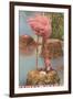 Flamingo Nesting in Stuart, Florida-null-Framed Art Print