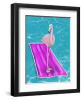 Flamingo On Raft-Matthew Piotrowicz-Framed Art Print