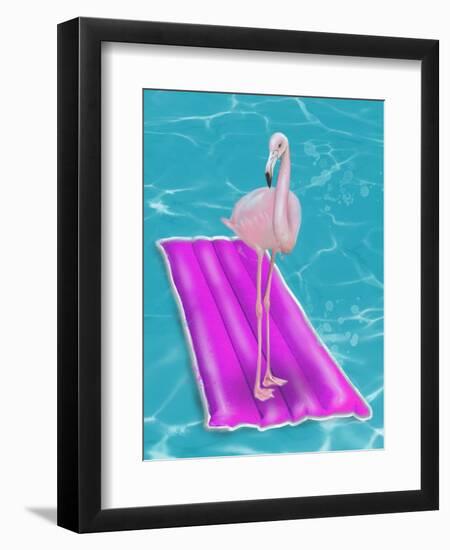 Flamingo On Raft-Matthew Piotrowicz-Framed Art Print