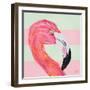 Flamingo on Stripes I-Julie DeRice-Framed Art Print