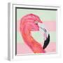 Flamingo on Stripes I-Julie DeRice-Framed Art Print