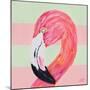 Flamingo on Stripes II-Julie DeRice-Mounted Art Print