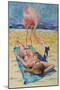 Flamingo On Sun Bather-Kestrel Michaud-Mounted Giclee Print