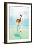 Flamingo on the Beach-Tai Prints-Framed Art Print