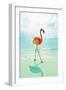 Flamingo on the Beach-Tai Prints-Framed Art Print