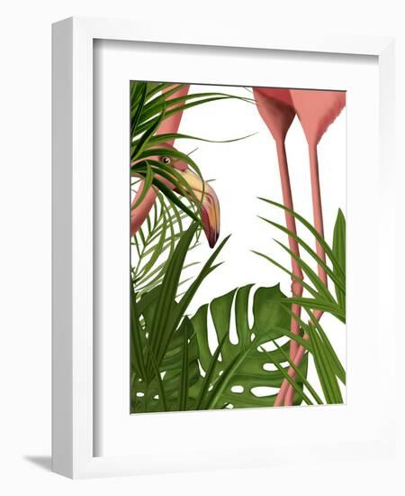 Flamingo Peering-Fab Funky-Framed Art Print