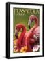 Flamingo - Pensacola, Florida-Lantern Press-Framed Art Print