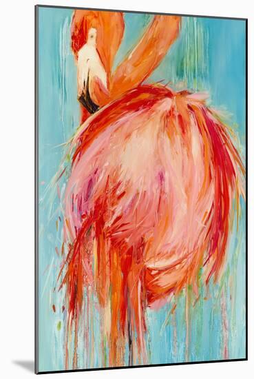 Flamingo Pose-Kathleen Broaderick-Mounted Art Print