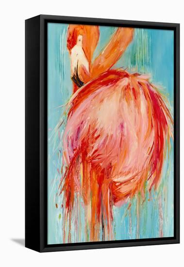 Flamingo Pose-Kathleen Broaderick-Framed Stretched Canvas