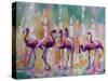 Flamingo Rondevu 1-Boho Hue Studio-Stretched Canvas