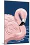 Flamingo Solo-Lantern Press-Mounted Art Print