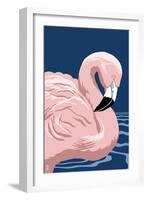 Flamingo Solo-Lantern Press-Framed Art Print