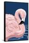 Flamingo Solo-Lantern Press-Framed Stretched Canvas