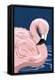 Flamingo Solo-Lantern Press-Framed Stretched Canvas