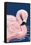 Flamingo Solo-Lantern Press-Framed Stretched Canvas