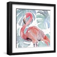 Flamingo Splash II-Annie Warren-Framed Art Print