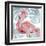 Flamingo Splash II-Annie Warren-Framed Art Print