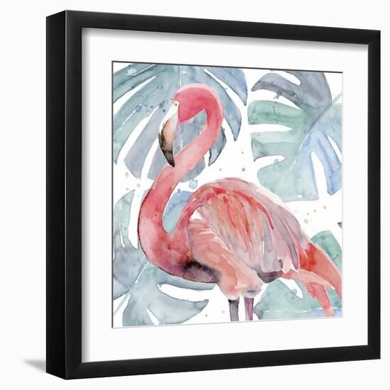 Flamingo Splash II-Annie Warren-Framed Art Print