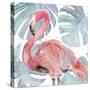 Flamingo Splash II-Annie Warren-Stretched Canvas