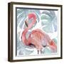 Flamingo Splash II-Annie Warren-Framed Art Print