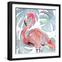 Flamingo Splash II-Annie Warren-Framed Art Print