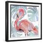 Flamingo Splash II-Annie Warren-Framed Art Print