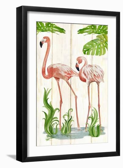 Flamingo Stroll 2-Mary Escobedo-Framed Art Print