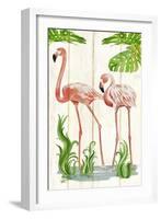 Flamingo Stroll 2-Mary Escobedo-Framed Art Print