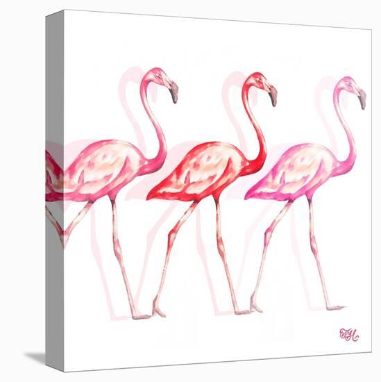 Flamingo Trio I-Tiffany Hakimipour-Stretched Canvas