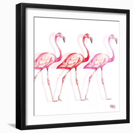 Flamingo Trio I-Tiffany Hakimipour-Framed Art Print