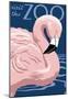 Flamingo - Visit The Zoo-null-Mounted Poster