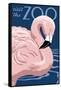 Flamingo - Visit the Zoo-Lantern Press-Framed Stretched Canvas