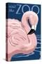 Flamingo - Visit the Zoo-Lantern Press-Stretched Canvas