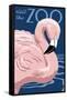 Flamingo - Visit the Zoo-Lantern Press-Framed Stretched Canvas