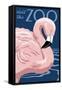 Flamingo - Visit the Zoo-Lantern Press-Framed Stretched Canvas
