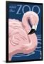 Flamingo - Visit the Zoo-Lantern Press-Framed Art Print