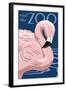 Flamingo - Visit the Zoo-Lantern Press-Framed Art Print