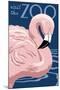 Flamingo - Visit the Zoo-Lantern Press-Mounted Art Print