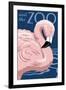 Flamingo - Visit the Zoo-Lantern Press-Framed Art Print