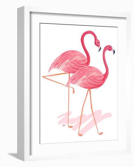 Flamingo Walk Watercolor I-Andi Metz-Framed Art Print