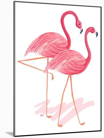 Flamingo Walk Watercolor I-Andi Metz-Mounted Art Print