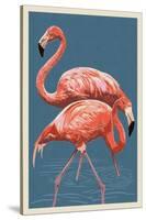 Flamingo-Lantern Press-Stretched Canvas
