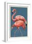 Flamingo-Lantern Press-Framed Art Print