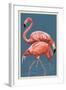 Flamingo-Lantern Press-Framed Art Print