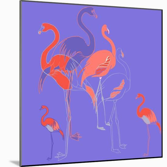 Flamingoes-Anna Platts-Mounted Giclee Print