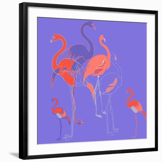 Flamingoes-Anna Platts-Framed Giclee Print